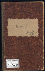 Vorschaubild von Ferdinand Tönnies - Notizbuch: „Diarium"