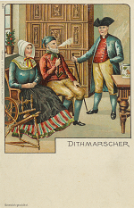 Vorschaubild von Lithografie "Dithmarscher in regionaler Kleidung"