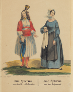 Vorschaubild von Lithografie "Sylterin aus dem 18. Jahrhundert und Sylterin Ende des 19. Jahrhunderts"
